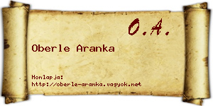 Oberle Aranka névjegykártya